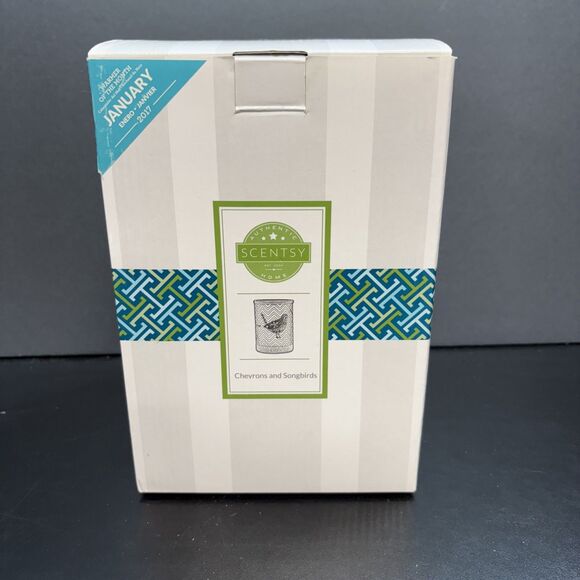 Scentsy Chevrons and Songbirds Wax Warmer, Retired EUC, No Base - Picture 1 of 7